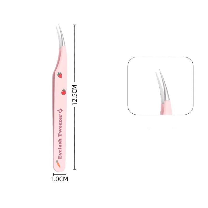 6 Types False Eyelash Tweezers Stainless Steel Anti-static Pincet Curved Strip 3D Lashes Extension Tweezer Makeup Tools