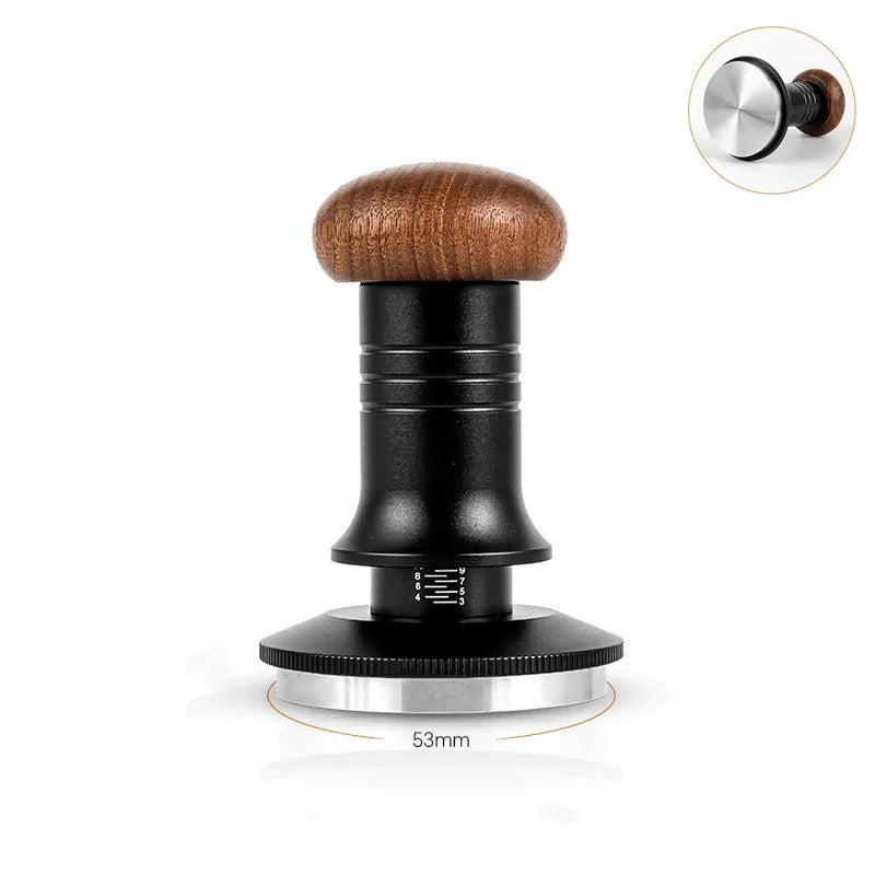 51/53/58mm Coffee Tamper Adjustable Espresso Machine Impact Hammer with Calibrated Spring Loaded Power Pressed Coffee Tamper