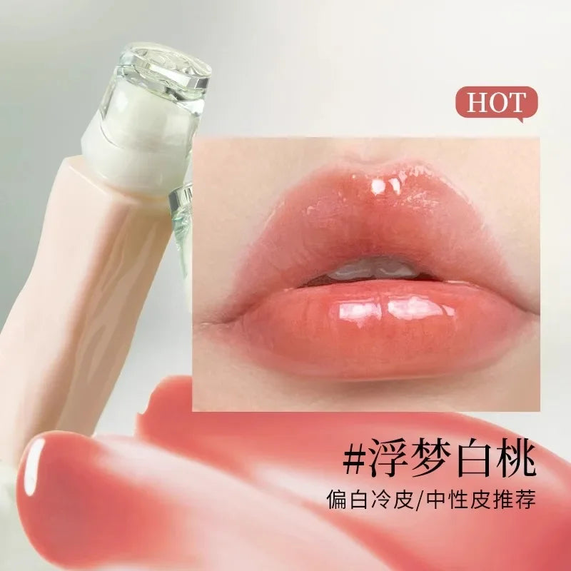 Meiking Mirror Lip Glaze Lipstick Dewy Lip Gloss Transparent Non-Sticky Nourishing Moisturizing Long-lasting Makeup Cosmetics