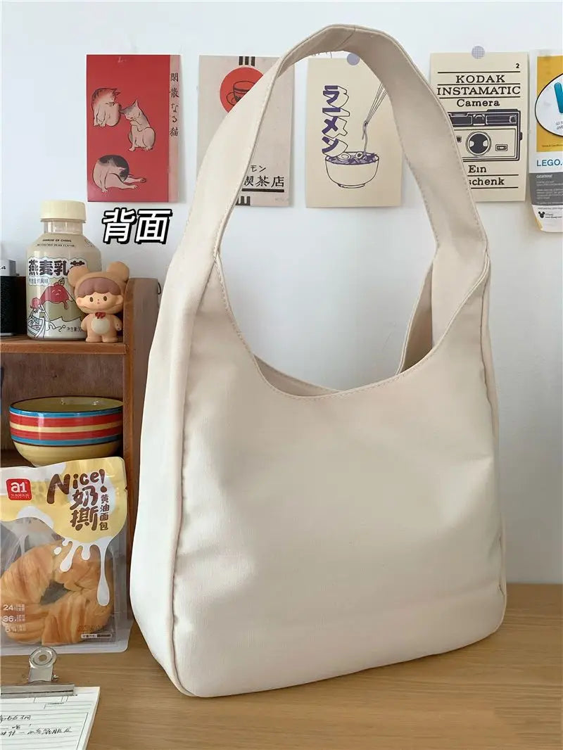 Women's Handbag Simple Large Capacity Student Tote Bag 2023 New Fashion Shoulder Bag Handbags Casual Class Canvas Bag