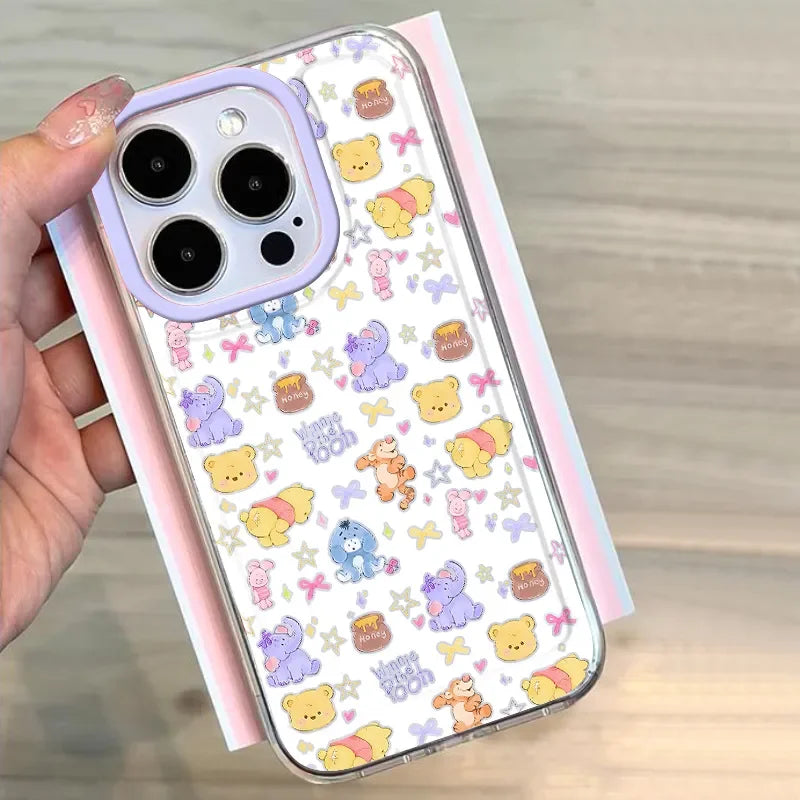 Disney Winnie The Pooh Friends Honey Phone Case For IPhone 16 15 14 12 13 11 Pro Max XR XS MAX 7 8 PLUS Y2K Kawaii Cartoon Cover