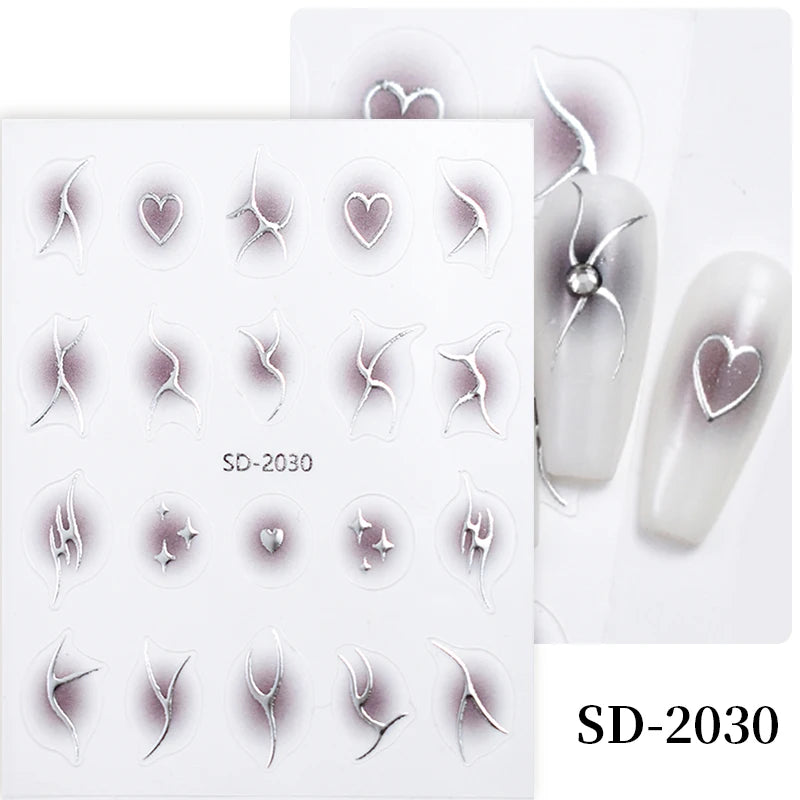 3D White Bowknot Flower Nail Art Sticker Ultra-thin Self-Adhesive Slider Summer Nail Art Decal Decoration DIY Manicure Accesorie