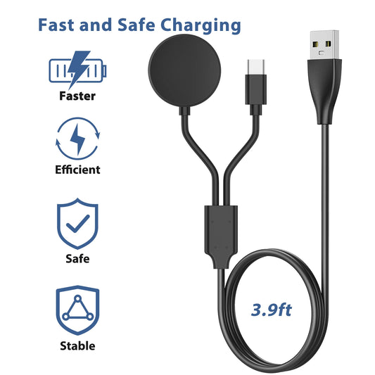 USB C Charger For Samsung Galaxy Watch 4 6 Classic 43mm 47mm 46mm 42mm/Galaxy Watch 3 4 5 6 Charging Cable For Samsung Galaxy W