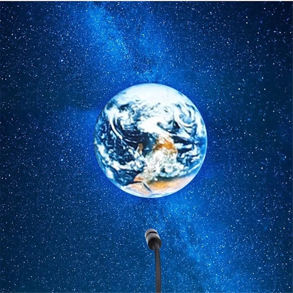 Moon Earth Projector Night Light USB Earth Projection Led Lamp For Bedroom Ceiling Gift Room Decor Photo Background Wall Decor