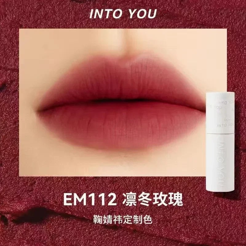 New Color INTO YOU Lip Mud Lipstick Makeup Matte Velvet Lipstick Waterproof Long Lasting Red Lip Tint Lip Glaze Makeup Cosmetics