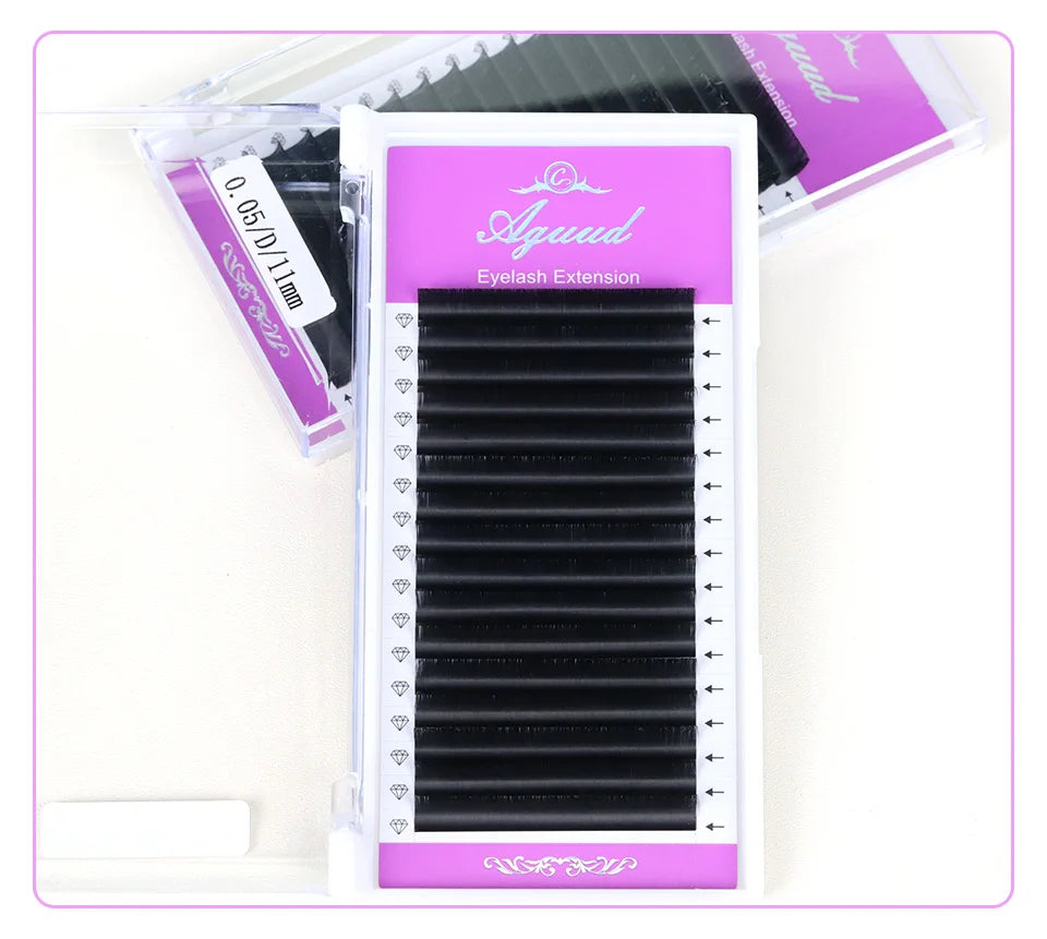 AGUUD Faux Mink 0.03 0.05 0.07 Matte Black Russian Volume Classic Individual Lash Natural Soft Cashmere Eyelash Extensions