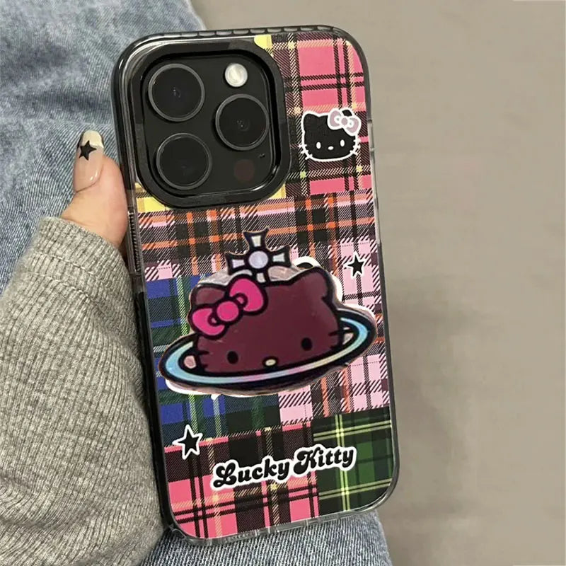 Sanrio Hello Kitty Lucky Stand Phone Case For IPhone16 15 14 12 13 11 Pro Max XR XS MAX 7 8 PLUS MINI Kawaii Y2K Cute Back Cover