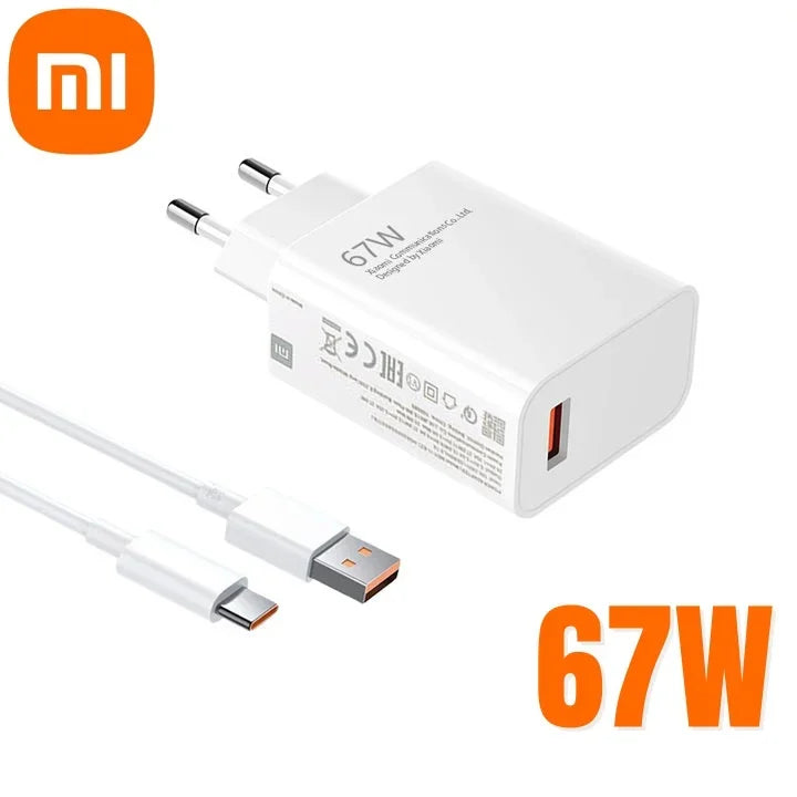 Xiaomi Original 120W Charger EU QC 3.0 67W Fast Turbo Charge 6A Type C Cable For Xiaomi Redmi Note 13 12 POCO X5 M4 Pro Pad 6