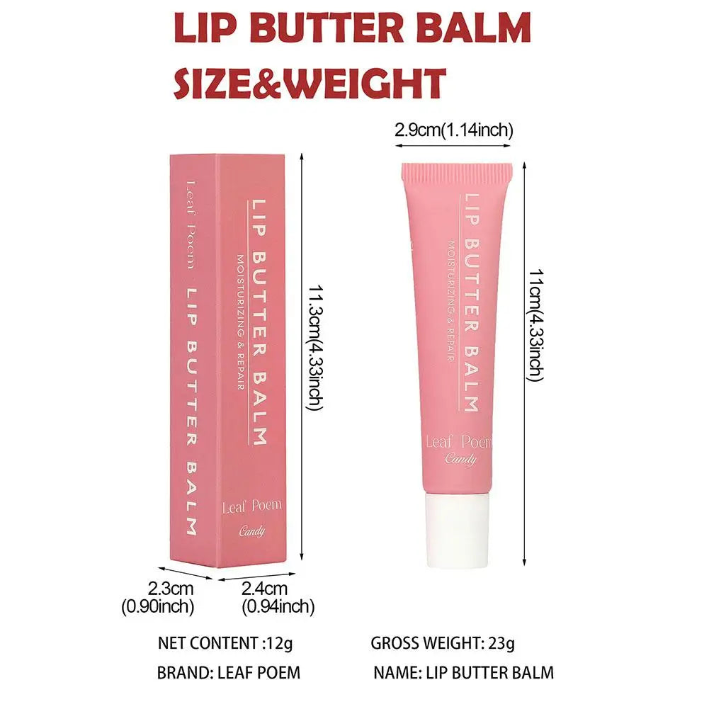 Vanilla Lip Butter Balm Moisturizing Lip Glaze Conditioning Lip Mask Jelly Lipgloss Lipstick Tinted Pink Brown Sugar Lips Makeup