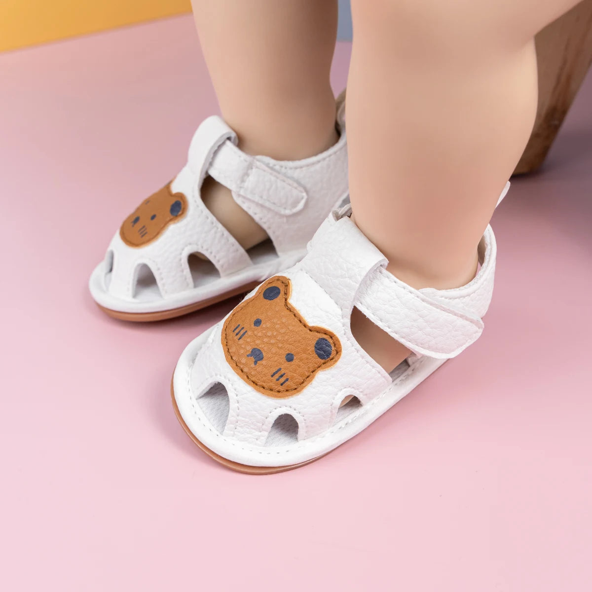 Summer Newborn Baby First Day Toddler Shoes Cute Animal Pattern Sandals Anti-Slip Soft Fashion Color Blocking Casual Baby Shoes