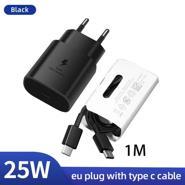 45W Samsung Original PD Cable usb type-c wired 25W 5A Super Fast Charger Samsung S25 S24 S23 S22 Note 20 A15 A33 A34 A54 Quick