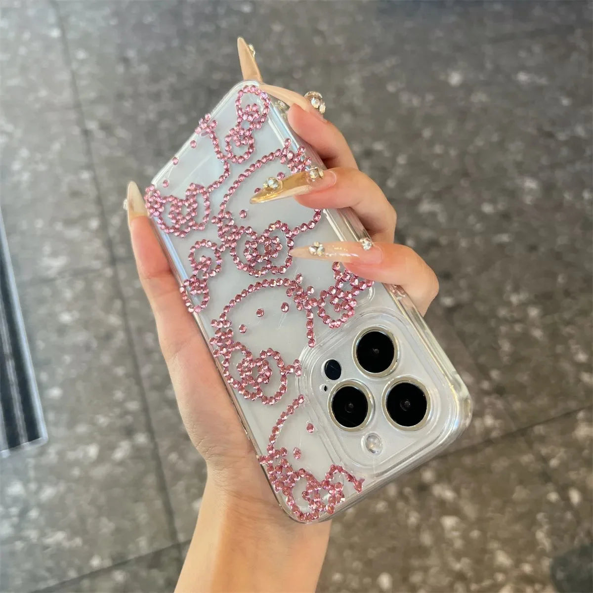 Full Screen Hello Kitty Sticking Diamonds Phone Case For IPhone 16 15 14 12 13 11 Pro Max XR XSMAX 7 8PLUS Y2K Girl Kawaii Cover