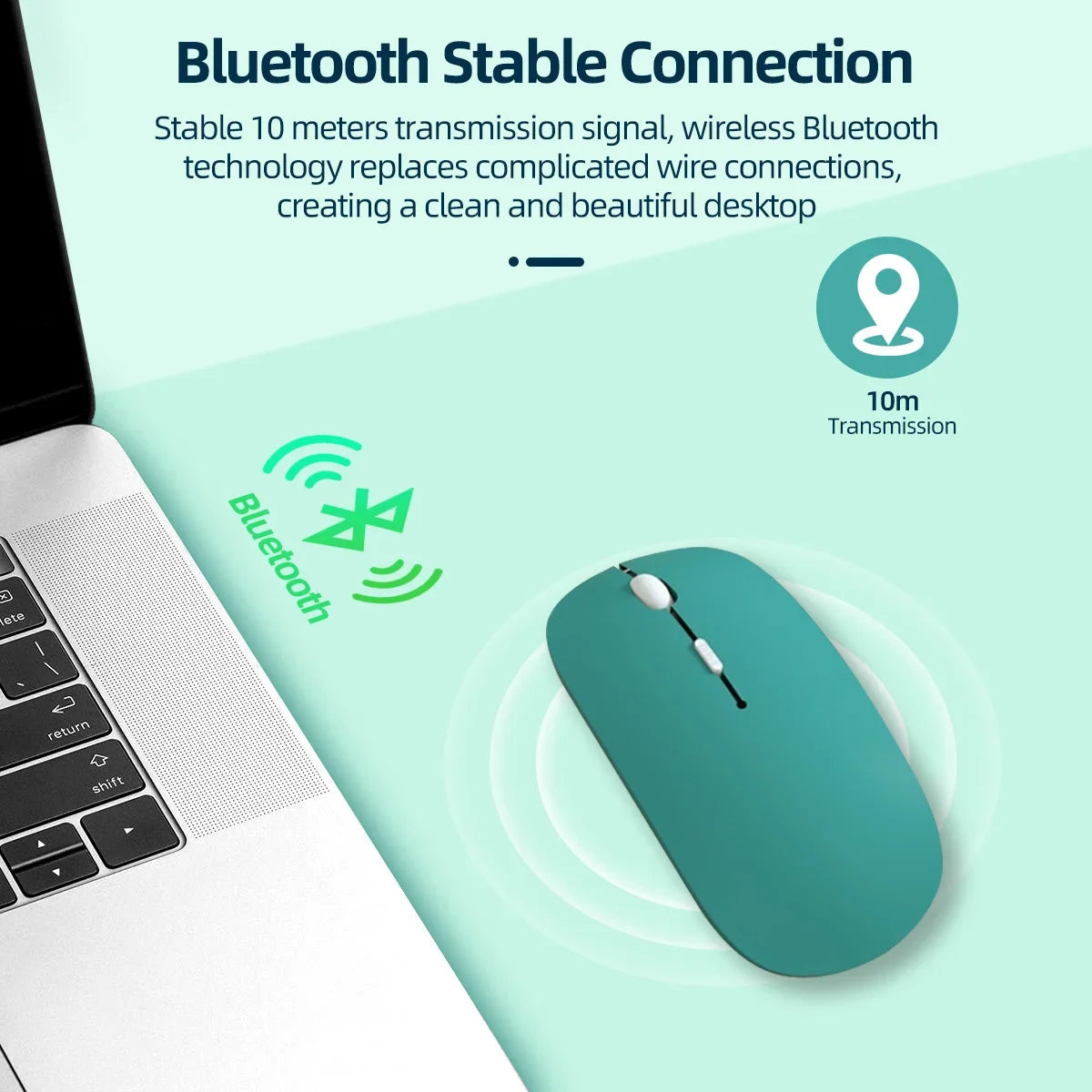 Wireless Bluetooth-compatible Mouse Portable Ergonomic Computer Mice For Laptop iPad Tablet PC Mobile Phone Office Gaming Mouse