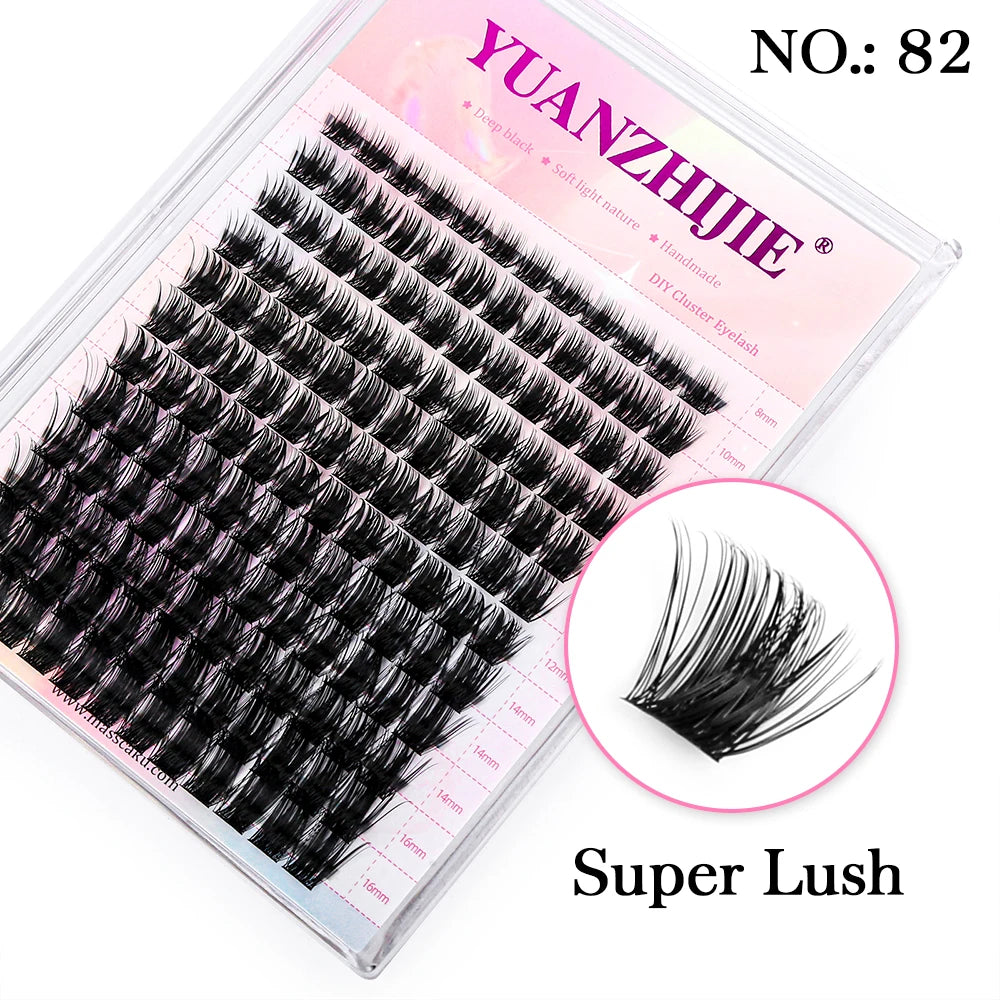 DIY 144 Cluster Lashes YUANZHIJIE free ship Segmented Beam Natural C/D Curl Individual Mink Eyelashes Makeup Supplies at home