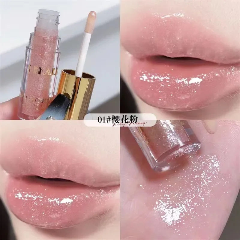 Mirror Pearlescent Glitter Lip Nectar Hydrating Lip Plump Moisturizing Nourish Shiny Lip Gloss Rare Beauty Korea Makeup Cosmetic