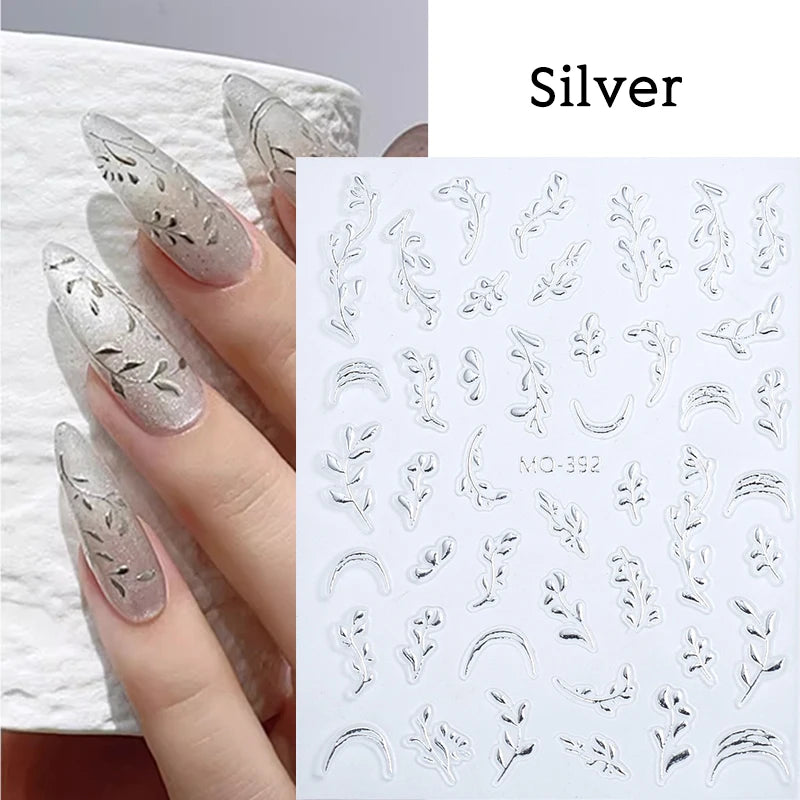 3D White Bowknot Flower Nail Art Sticker Ultra-thin Self-Adhesive Slider Summer Nail Art Decal Decoration DIY Manicure Accesorie