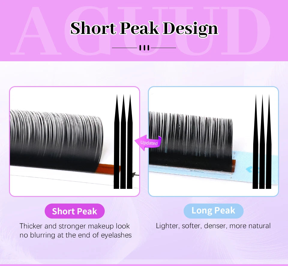 AGUUD Faux Mink 0.03 0.05 0.07 Matte Black Russian Volume Classic Individual Lash Natural Soft Cashmere Eyelash Extensions