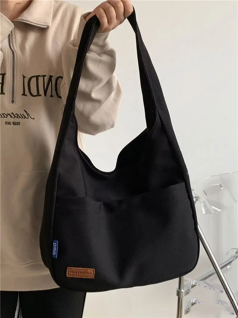 Women's Handbag Simple Large Capacity Student Tote Bag 2023 New Fashion Shoulder Bag Handbags Casual Class Canvas Bag