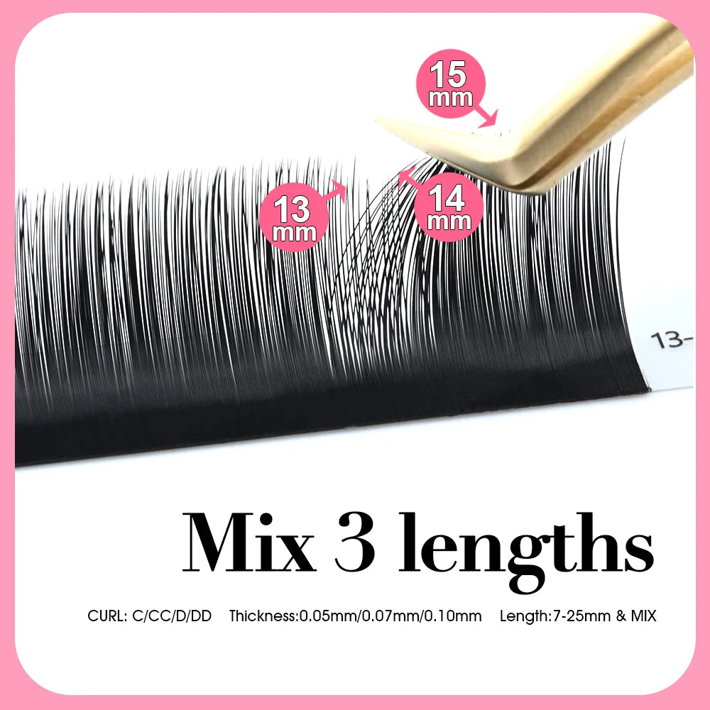 MASSCAKU Auto-fanning Eyelash Extensions Easy Fan Lashes Self Handing Making Fast Bloom Flowering 0.05/0.07/0.10 Thickness