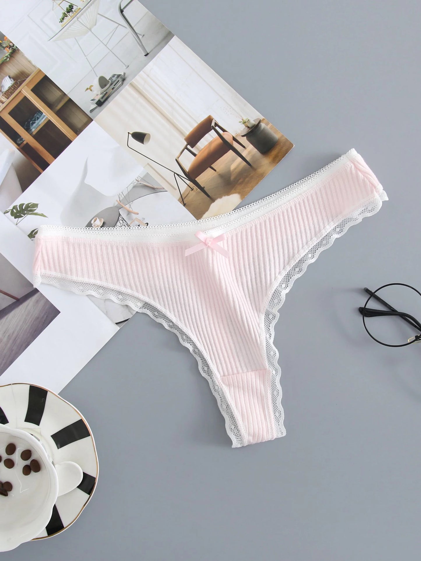 5PCS women cotton panties Fashion Sexy Breathable Underpants Solid Color Low Waist G-string Lingerie