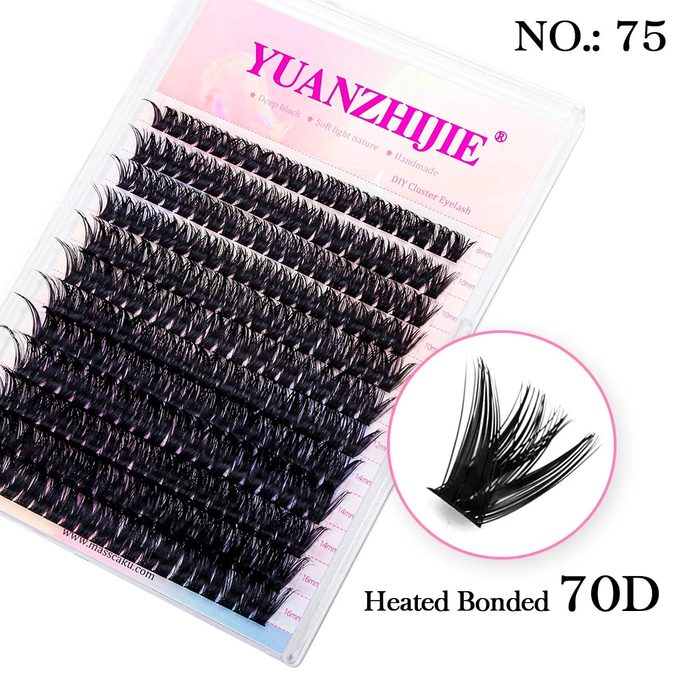 DIY 144 Cluster Lashes YUANZHIJIE free ship Segmented Beam Natural C/D Curl Individual Mink Eyelashes Makeup Supplies at home