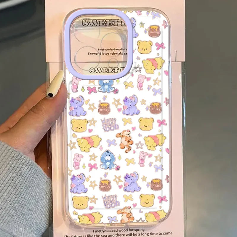 Disney Winnie The Pooh Friends Honey Phone Case For IPhone 16 15 14 12 13 11 Pro Max XR XS MAX 7 8 PLUS Y2K Kawaii Cartoon Cover