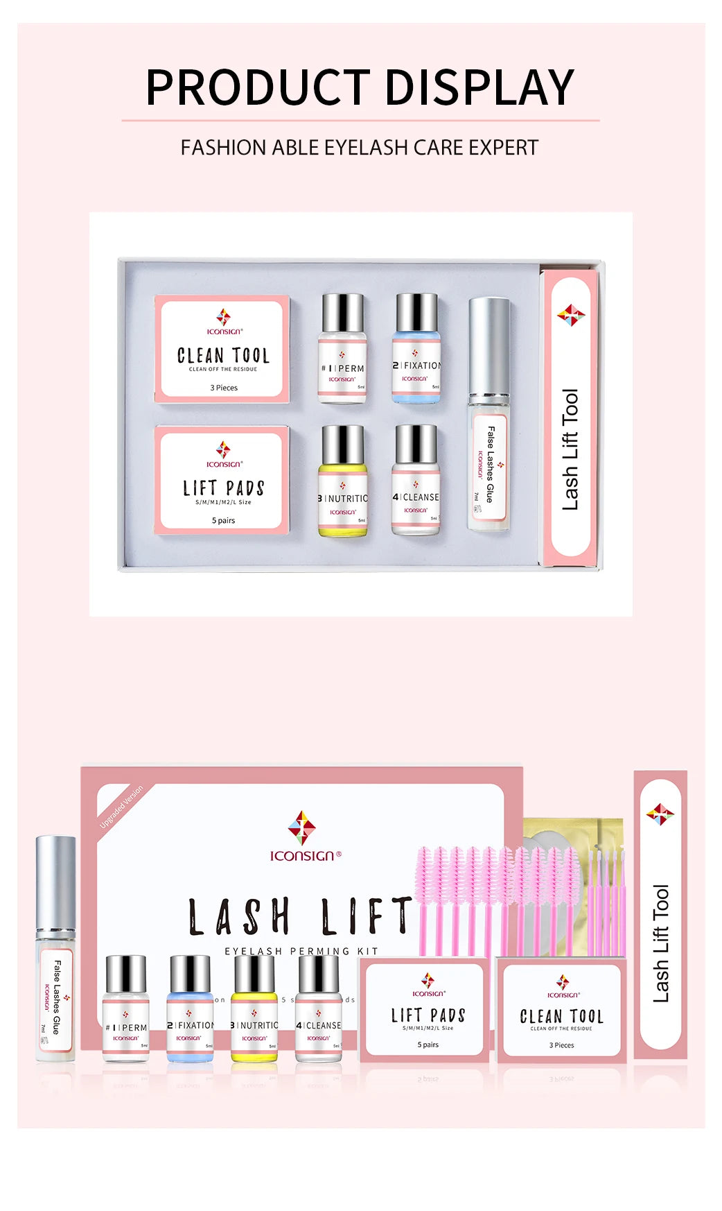 ICONSIGN Upgrade Version Lash Lift Kit Lifting Eyelashes Lasting 6-8 Weeks Calia Perm Eyelash Enhancer Makeup Tools