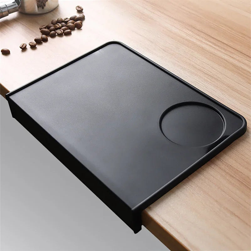 Silicone Coffee Tamper Mat Anti-skid Espresso Coffee Tamping Rest Holder Corner Edge Pad Black Mat for Office Bar Coffee Shop