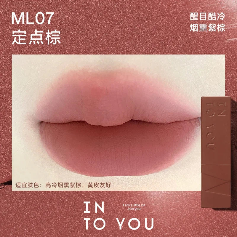 INTO YOU Lipstick Matte Velvet Long-Lasting Lip Glaze Waterproof Silky Smoothing Red Lip Tint Korea Beauty Makeup Cosmetics