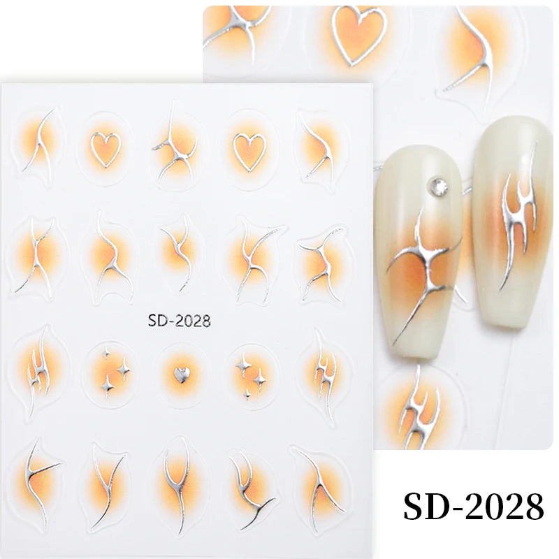 3D White Bowknot Flower Nail Art Sticker Ultra-thin Self-Adhesive Slider Summer Nail Art Decal Decoration DIY Manicure Accesorie