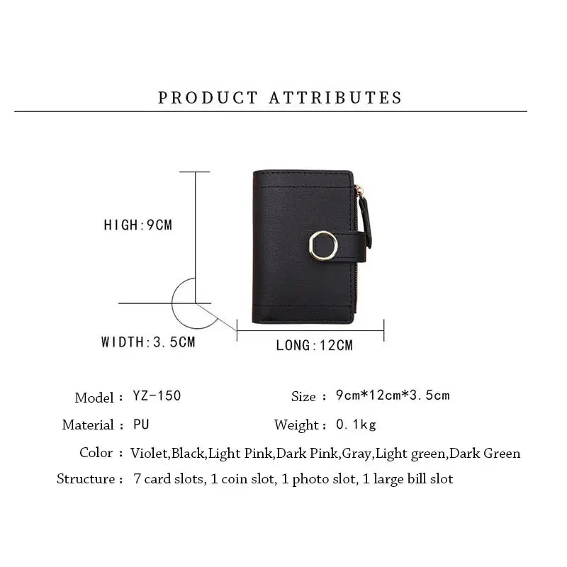 Fashion Trend Clutch Female Purse Money Clip Wallet Small Zipper Brand Leather Luxury Purse Women Ladies Card Bag for Women