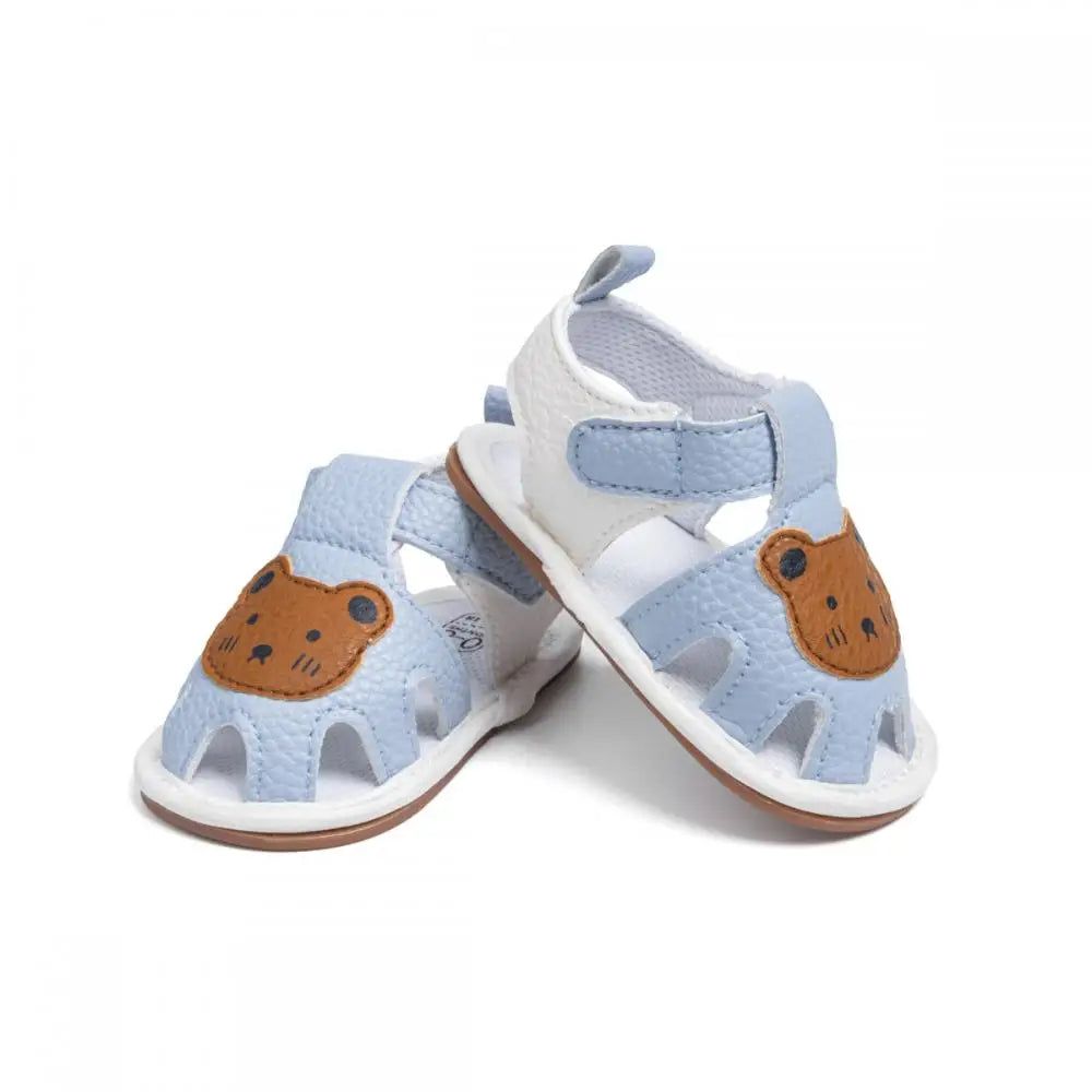 Summer Newborn Baby First Day Toddler Shoes Cute Animal Pattern Sandals Anti-Slip Soft Fashion Color Blocking Casual Baby Shoes