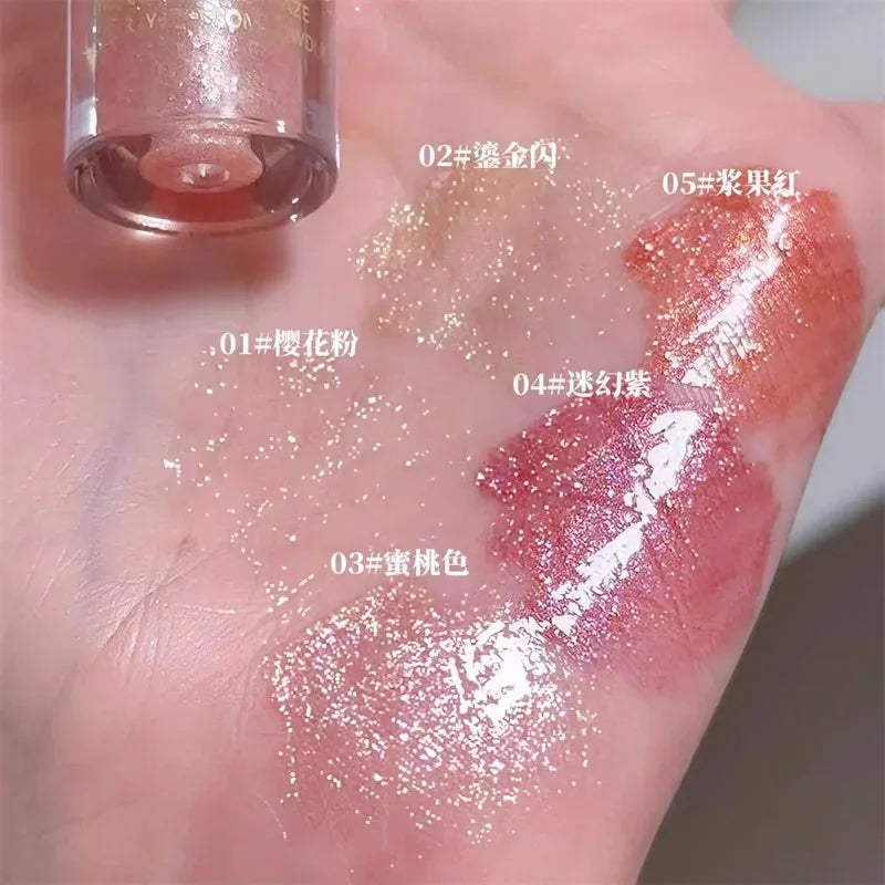 Mirror Pearlescent Glitter Lip Nectar Hydrating Lip Plump Moisturizing Nourish Shiny Lip Gloss Rare Beauty Korea Makeup Cosmetic