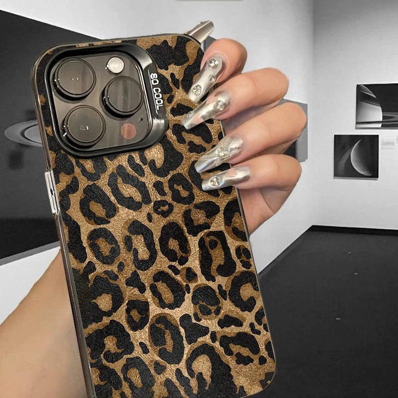 Fashion Leopard High Quality Phone Case For iPhone 16 15 14 13 12 11 Pro Max X XR XS MAX 7 8 Plus Mini Girl Y2k Anti Fall Cover