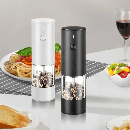 Electric Grinder Automatic Mills Pepper Seasonings Spices Grain Salt Grinder with LED Light Adjustable Coarseness Kitchen Tools