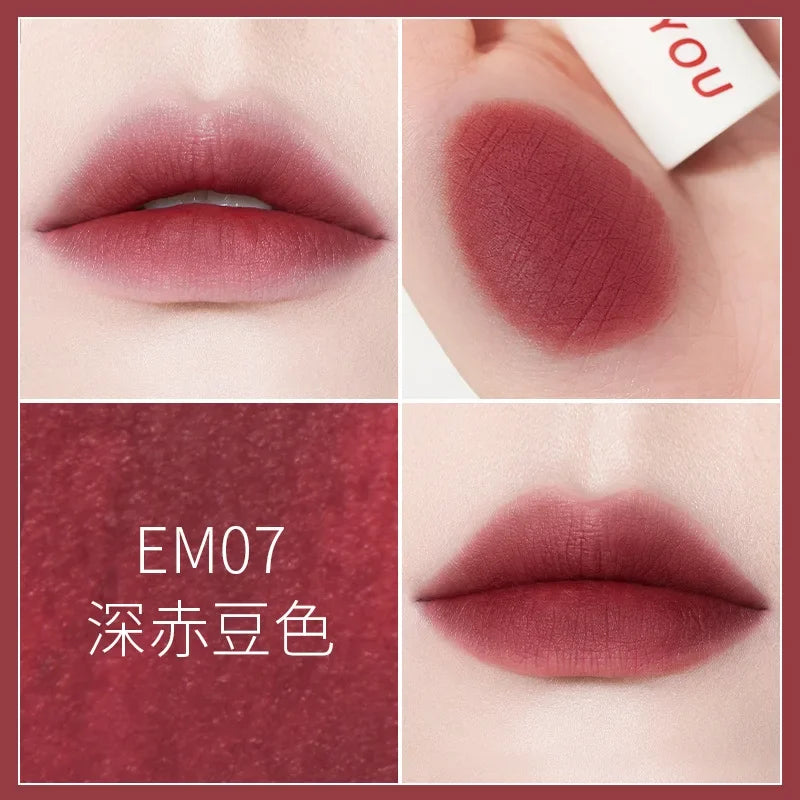 New Color INTO YOU Lip Mud Lipstick Makeup Matte Velvet Lipstick Waterproof Long Lasting Red Lip Tint Lip Glaze Makeup Cosmetics