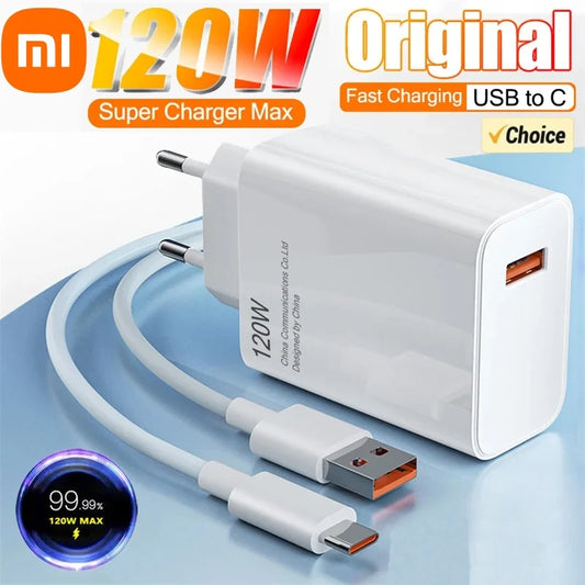 Xiaomi Original 120W Charger EU QC 3.0 67W Fast Turbo Charge 6A Type C Cable For Xiaomi Redmi Note 13 12 POCO X5 M4 Pro Pad 6