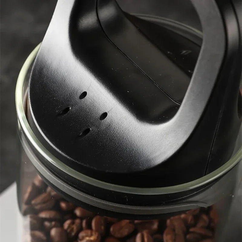 Vacuum Coffee beans Sealed Jar High Borosilicate Glass Coffee Cans Snack nuts Storage Jar Moisture Proof Fresh Keeping Tank