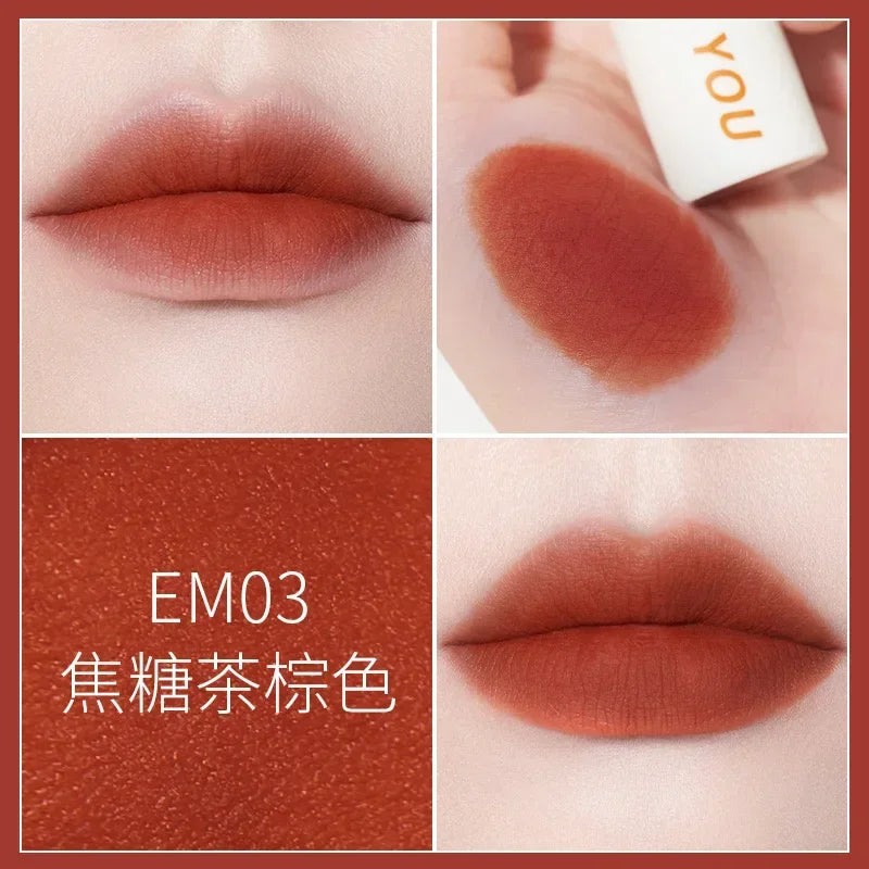 New Color INTO YOU Lip Mud Lipstick Makeup Matte Velvet Lipstick Waterproof Long Lasting Red Lip Tint Lip Glaze Makeup Cosmetics