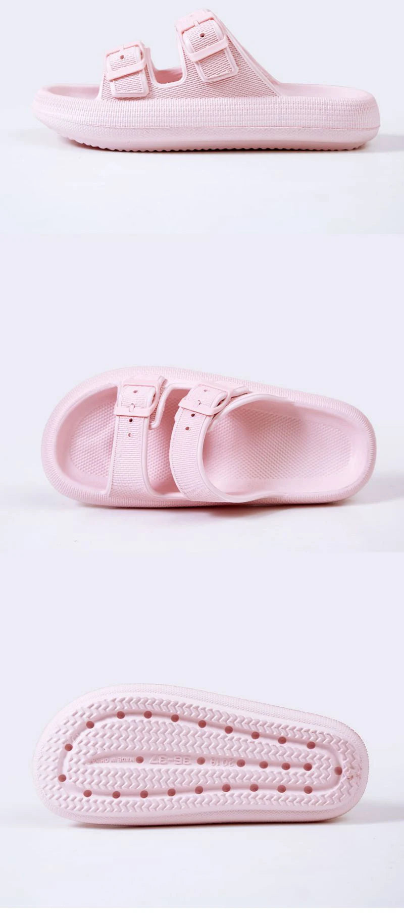 Fashion Buckle Thick Platform Slippers Women Home Soft Sole eva Cloud Slides Sandals Woman 2025 Summer Non Slip Beach Flip Flops