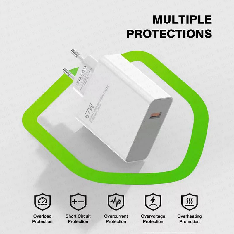 67W GaN Original Fast Charger For Xiaomi 14 13 12 11 10 Ultra Redmi Note 12T 13 Pro Turbo Quick Charge Type C USB Charging Cable