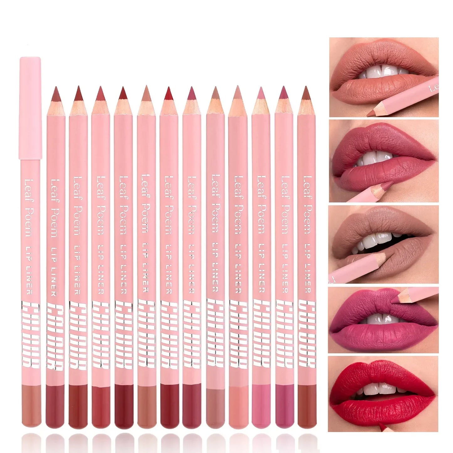 Nude Matte Lipstick Pencil Lipliner 12 Colors Waterproof Lip Liner Outline Lips Contour Makeup Matte Red Lipsticks Pen Cosmetics