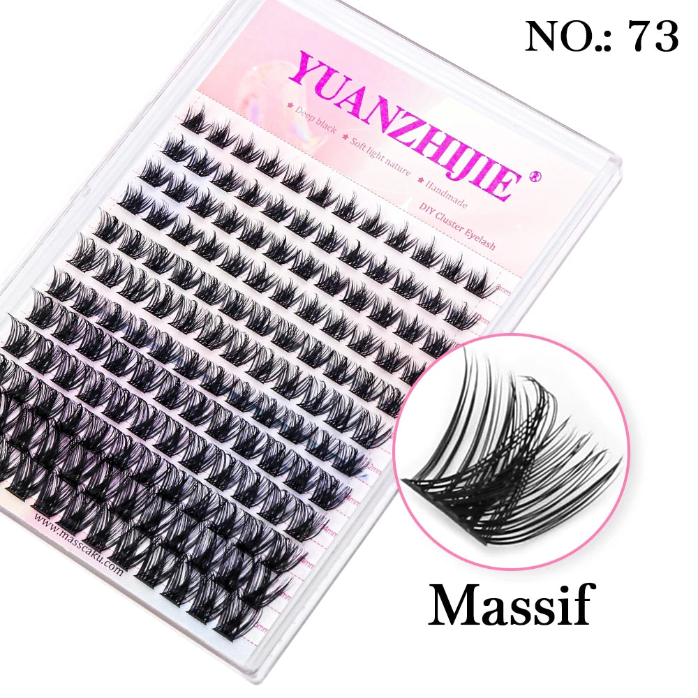 DIY 144 Cluster Lashes YUANZHIJIE free ship Segmented Beam Natural C/D Curl Individual Mink Eyelashes Makeup Supplies at home