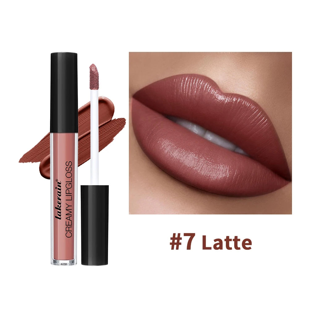 Lip Gloss Semi-Matte 8Colors Long-lasting Velvet Non-drying uitable for all skin moisturizing lipgloss plump lip brown Cosmetics