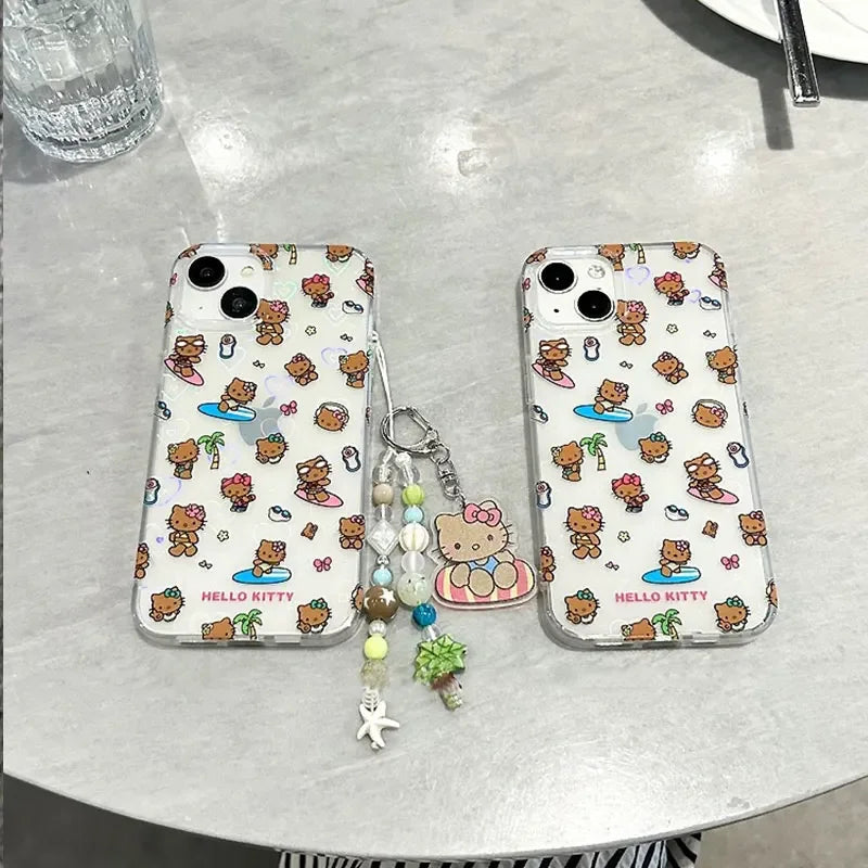 Sanrio Hello Kitty New Ins Stand Holder Phone Case For iPhone 16 15 14 12 13 11 Pro Max XR XS MAX 7 8 PLUS MINI Y2K Pink Lovely