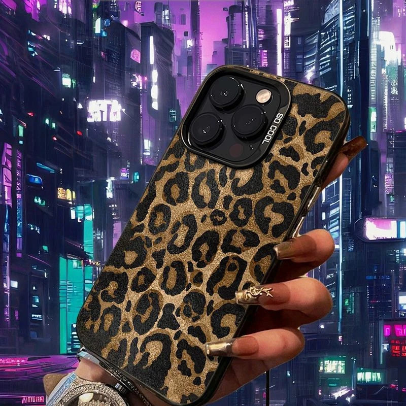 Fashion Leopard High Quality Phone Case For iPhone 16 15 14 13 12 11 Pro Max X XR XS MAX 7 8 Plus Mini Girl Y2k Anti Fall Cover