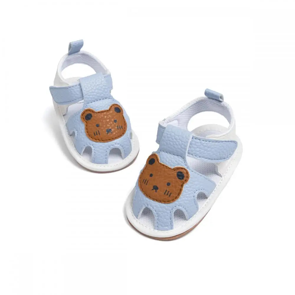 Summer Newborn Baby First Day Toddler Shoes Cute Animal Pattern Sandals Anti-Slip Soft Fashion Color Blocking Casual Baby Shoes