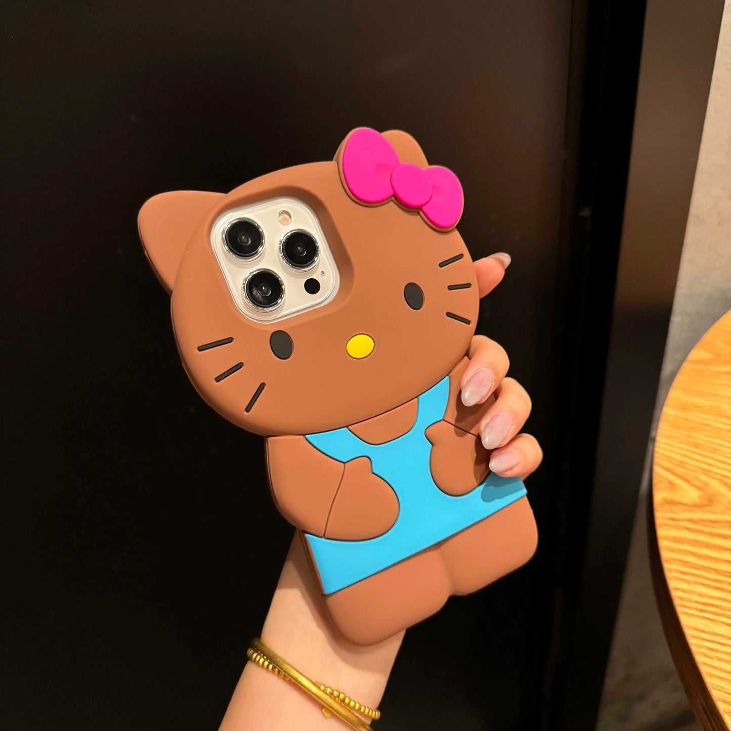 For iPhone 15 14 Plus 16 13 Pro Max 12 Mini 11 X XS Max XR 7 8 SE Color Bowknot Hello Kitty Cartoon Silicon Back Soft Phone Case