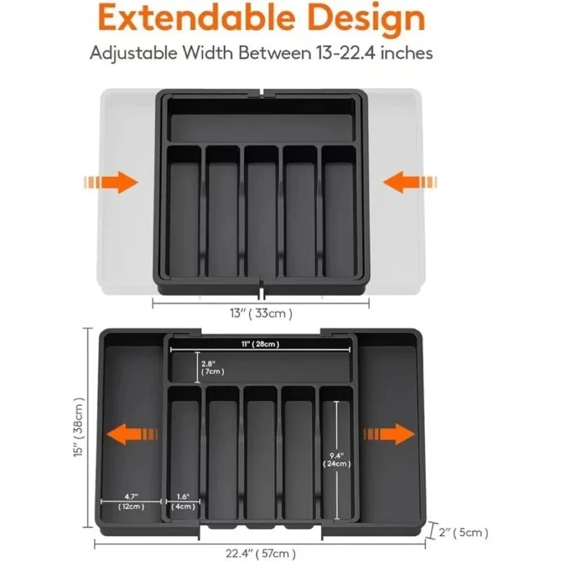 Silverware Drawer Organizer Home Expandable Utensil Tray Adjustable Cutlery Storage Holder for Spoons Forks Knives Kitchen Tools