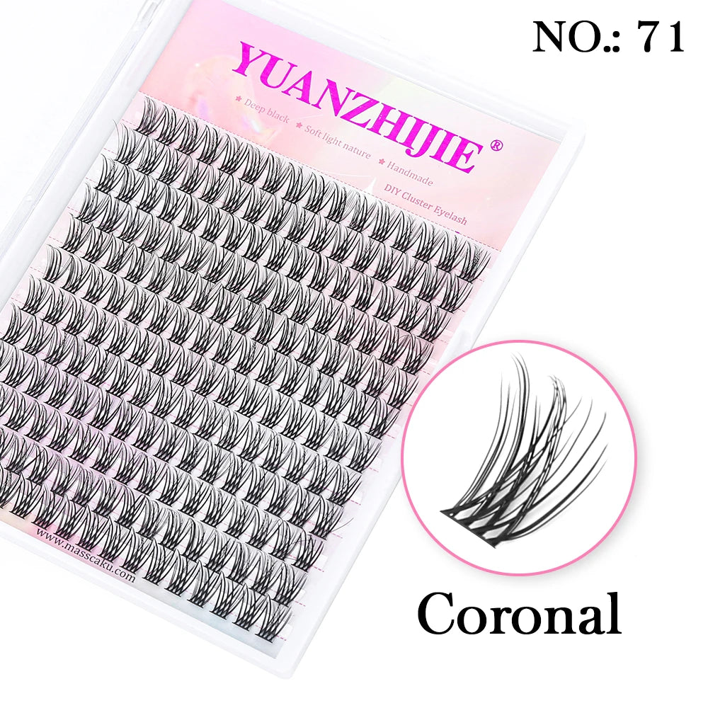 DIY 144 Cluster Lashes YUANZHIJIE free ship Segmented Beam Natural C/D Curl Individual Mink Eyelashes Makeup Supplies at home